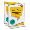 Office Jansan | Universal UNV76864 2-Sided T-Style 8-1/2 in. x 11 in. Freestanding Frames - Clear (2/Pack) image number 1