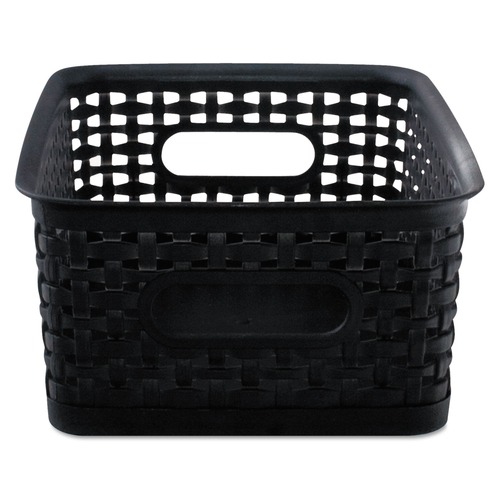 Office Jansan | Advantus 40326 9.88 in. x 7.38 in. x 4 in. Weave Bins - Black (3/Pack) image number 0