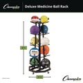 Office Filing Cabinets & Shelves | Champion Sports MBR3 25 in. x 25 in. x 56 in. 198 lbs. Capacity Deluxe 5-Row Metal Mobile Medicine Ball Rack - Black image number 1