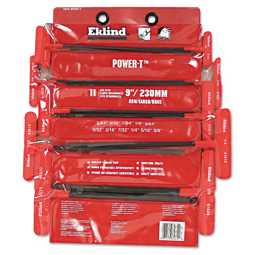Wrenches | Eklind 60811 11-Piece 9 in. Arm Power-T Ball-Hex Key Vinyl Pouch Set image number 0