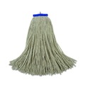 Mops | Boardwalk BWK724CCT 24 oz. Cut-End Lie-Flat Cotton Wet Mop Head - White (12/Carton) image number 2
