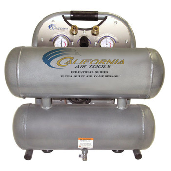 PORTABLE AIR COMPRESSORS | California Air Tools 4610ALFC 1 HP 4.6 Gallon Ultra Quiet and Oil-Free Aluminum Tank Twin Stack Air Compressor