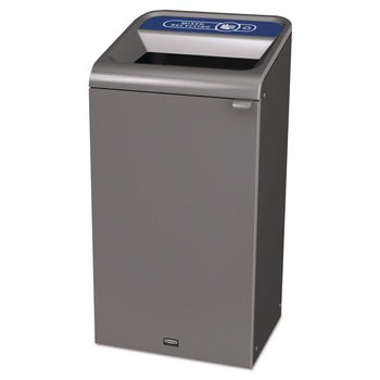 Rubbermaid Commercial 23 Gallon Configure Mixed Indoor Recycling Waste Receptacle - Gray