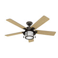 Ceiling Fans | Hunter 59273 54 in. Key Biscayne Onyx Bengal Ceiling Fan with Light image number 6