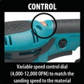 Random Orbital Sanders | Factory Reconditioned Makita BO5041-R 120V 3 Amp Variable Speed 5 in. Corded Random Orbit Sander image number 3