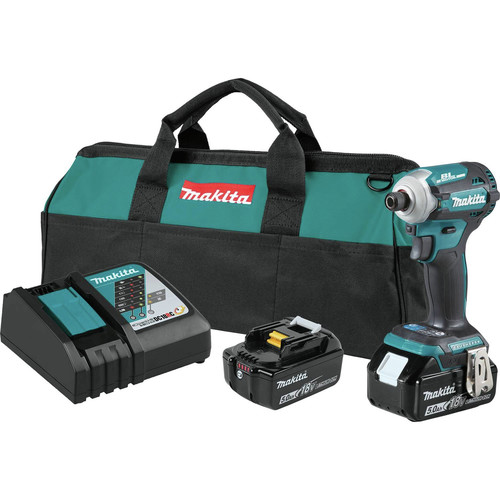 Impact Drivers | Makita XDT16T 18V LXT Lithium-Ion Brushless Cordless Quick-Shift Mode 4-Speed Impact Driver Kit (5 Ah) image number 0
