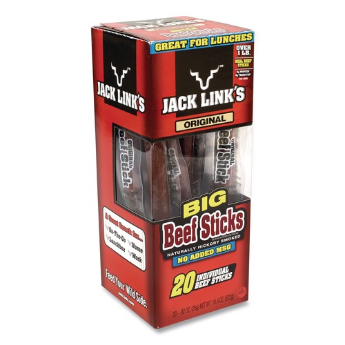 Snacks | Jack Link's 89389 0.92 oz. Big Beef Sticks (20/Carton) image number 0