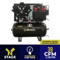 Stationary Air Compressors | EMAX EGES1830ST 18 HP 30 Gallon Electric Start 2-Stage Industrial V4 Pressure Lubricated Solid Cast Iron Pump 39 CFM at 100 PSI Gas-Powered Air Compressor image number 1