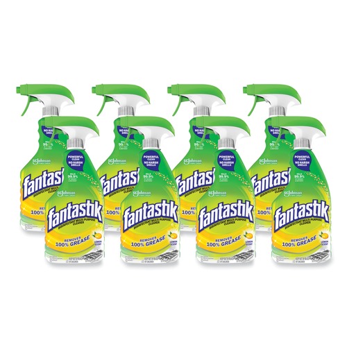 Cleaning & Janitorial Supplies | Fantastik 366094 32 oz. Spray Bottle Disinfectant Multi-Purpose Cleaner - Lemon Scent (8/Carton) image number 0