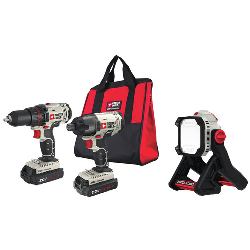 Porter Cable Pcck604l2 L500bbndl 20v Max Cordless Lithium Ion Drill Driver And Impact Drill Kit With Led Task Light Cpo Outlets