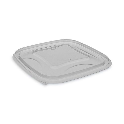 Food Service | Pactiv Corp. YSACLF05 5.5 in. x 5.5 in. x 0.75 in. Plastic EarthChoice Square Recycled Bowl Flat Lid - Clear (504/Carton) image number 0
