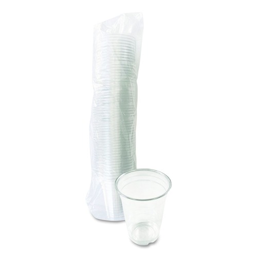 Food Service | Boardwalk BWKPET14PK 14 oz. Plastic PET Cups - Clear (50/Pack) image number 0