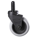 Office Jansan | Rubbermaid Commercial FG7570L20000 3 in. Soft Rubber Wheel Grip Ring Stem Replacement Bayonet-Stem Swivel Casters - Black image number 2