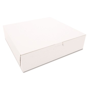 SCT 10 in. x 10 in. x 2.5 in. Paper One-Piece Non-Window Bakery Boxes - White (250/Carton)