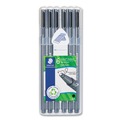 Pens | Staedtler 3349SB6RA610 Triplus Fineliner 0.3 mm Fine Marker Pen - Black Ink/Clear Barrel (6/Pack) image number 0