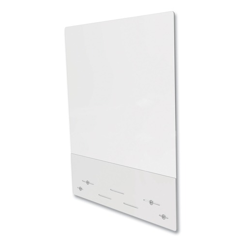Desk Accessories & Office Organizers | Deflecto PBCMPC3138FB 31.5 in. x 38 in. Polycarbonate Mounting Safety Barrier with Full Shield and Brace - Clear (2/Carton) image number 0