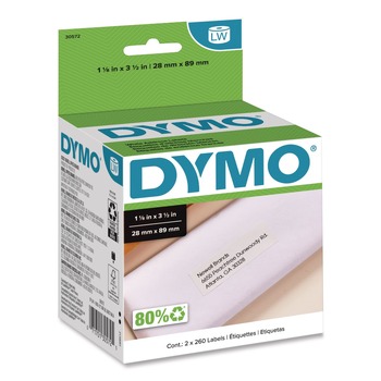DYMO LabelWriter 1.12 in. x 3.5 in. Address Labels - White (520/Pack)