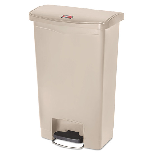 Trash & Waste Bins | Rubbermaid Commercial 1883458 Streamline 13-Gallon Resin Front Step Style Step-On Container - Beige image number 0