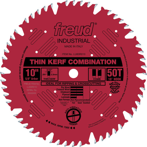 Blades | Freud LU83R010 10 in. 50 Tooth Thin Kerf Combination Saw Blade image number 0