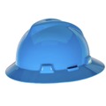 Hard Hats | MSA 475368 V-Gard Slotted Full-Brim Hat with Fas-Trac III Suspension - Blue image number 0
