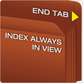 Office Jansan | Pendaflex 95343 3.5 Expansion Letter Size Heavy-Duty End Tab File Pockets - Red Fiber (10/Box) image number 1