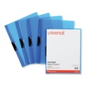 Office Jansan | Universal UNV20525 8.5 in. x 11 in. Clip-Style Fastener Report Cover - Clear/Blue (5/Pack) image number 0