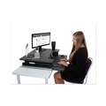 Cleaning & Janitorial Supplies | Victor VCTDCX710G 31 in. x 31.25 in. x 5.25 in. to 20 in. High Rise Height Adjustable Standing Desk with Keyboard Tray - Gray/Black image number 2