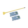 Bulk Savings Pricing 2 | Boardwalk BWK400MBC 60 in. Metal/Polypropylene Handle Cotton/Rayon/Synthetic Head Looped End Mop Kit - Medium, Blue/Yellow (1-Kit) image number 1