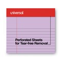 Cleaning & Janitorial Supplies | Universal UNV63016 5 in. x 8 in. Sheets Narrow Rule Perforated Ruled Writing Pads - Assorted Pastel Colors (6/Pack) image number 4