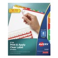 Office Jansan | Avery 11419 8-Tab Color Tabs 11 in. x 8.5 in. Traditional Color Tabs Print and Apply Index Maker Clear Label Dividers (5/Pack) image number 0