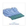 Mops | Boardwalk BWKMWTMBCT Microfiber Looped-End Wet Mop Head - Medium, Blue (12/Carton) image number 6