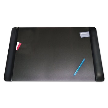 Artistic 36 in. x 20 in. Leather-Like Side Panels Executive Desk Pad with Antimicrobial Protection - Black