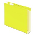 File Folders | Pendaflex 04152X2 YEL 1/5-Cut Tabs 2 in. Capacity Letter Size Extra Capacity Reinforced Hanging File Folders with Box Bottom - Yellow (25/Box) image number 0