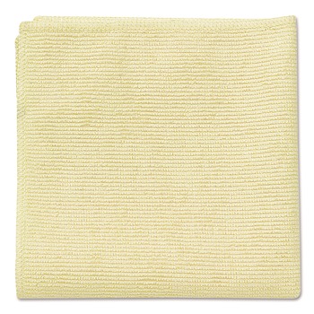 Rubbermaid Commercial 16 in. x 16 in. Microfiber Cleaning Cloths - Yellow (24/Pack)