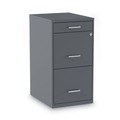 Office Filing Cabinets & Shelves | Alera 2806768 14 in. x 18 in. x 26.9 in. Soho 3-Drawer Vertical Letter File Cabinet - Charcoal image number 0