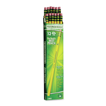 Ticonderoga HB (No. 2) Pencils - Black Lead/Yellow Barrel (1-Dozen)