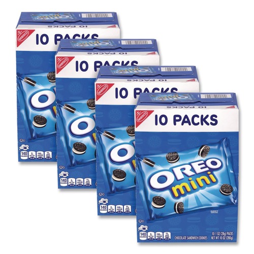 Snacks | Nabisco 440000784100 1 oz. Bag Mini Oreo's - Chocolate (4/Carton) image number 0