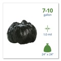 Cleaning & Janitorial Supplies | Stout by Envision T2424B10 24 in. x 24 in. 1 mil. 10 Gallon Total Recycled Content Plastic Trash Bags - Brown/ Black (250/Carton) image number 2