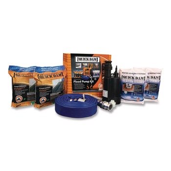 Quick Dam Pump Kit, (1) Pump, (2) 10 ft Water Barriers, (4) 10 ft Water Dams, 50 ft 1.5-in dia Hose with Connectors