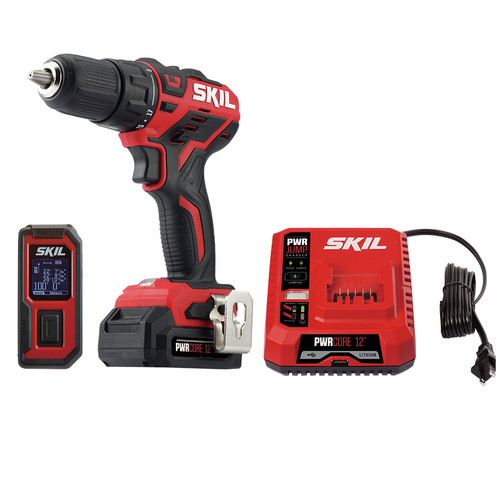 Skil CB737501 12V PWRCORE12 Brushless Lithium-Ion 1/2 in. Cordless Drill Driver and Laser Measurer Kit (2 Ah) image number 0