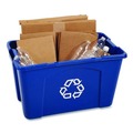 Trash & Waste Bins | Rubbermaid Commercial FG571873BLUE 18 Gallon Polyethylene Stacking Recycle Bin - Blue image number 3