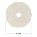 Dusters | Boardwalk BWK4017NAT 17 in. Diameter Natural Burnishing Floor Pads - White (5/Carton) image number 2