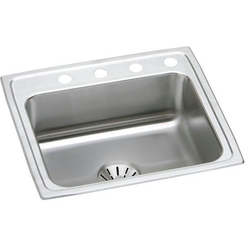 Fixtures | Elkay DLR221910PD1 Lustertone Top Mount 22 in. x 19-1/2 in. Single Bowl Sink with Perfect Drain (Stainless Steel) image number 0