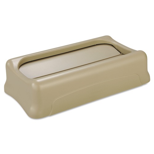 Trash Cans | Rubbermaid Commercial FG267360BEIG Slim Jim 11.40 in. x 20.5 in. x 5 in. Swing Lid - Beige image number 0