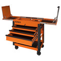 Tool Carts | Sunex 8035XTOR 3 Drawer Slide Top Utility Cart with Power Strip (Orange) image number 1