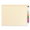 File Folders | Smead 34100 0.75 in. Expansion 1 Fastener Letter Size Interior Front-Cover Pocket Heavyweight End Tab Fastener Folders - Manila (50/Box) image number 2