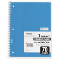 Office Jansan | Mead 05512 (70) 10.5 in. x 7.5 in. Sheets 1-Subject Medium/College Rule Spiral Notebook - Randomly Assorted Cover Color image number 2