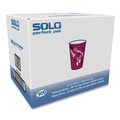 Early Labor Day Sale | SOLO OF10BI-0041 10 oz. Paper Hot Drink Cups in Bistro Design - Maroon (300/Carton) image number 2