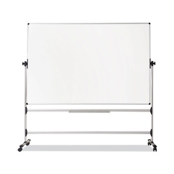 MasterVision 48 in. x 70 in. Earth Silver Easy Clean Mobile Revolver Dry Erase Boards - White/Silver