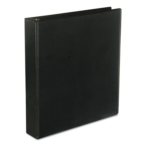 Office Jansan | Universal UNV20743 11 in. x 8.5 in. 1.5 in. Capacity 3 Rings Slant D-Ring View Binder - Black image number 0